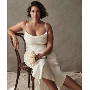 Cali Satin Charmeuse Midi Ivory